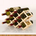 Rack de vinho natural reutilizável portador de vinho de bambu de madeira
